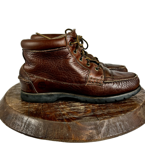Timberland Boots Womens 9M Waterproof Brown Leather 57331 Chukka Work Hiking - Picture 1 of 16